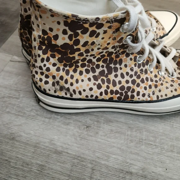 Converse Chuck Taylor All Star Leopard High Top Sneakers Women 10.5 Men 8.5 - Picture 4 of 12